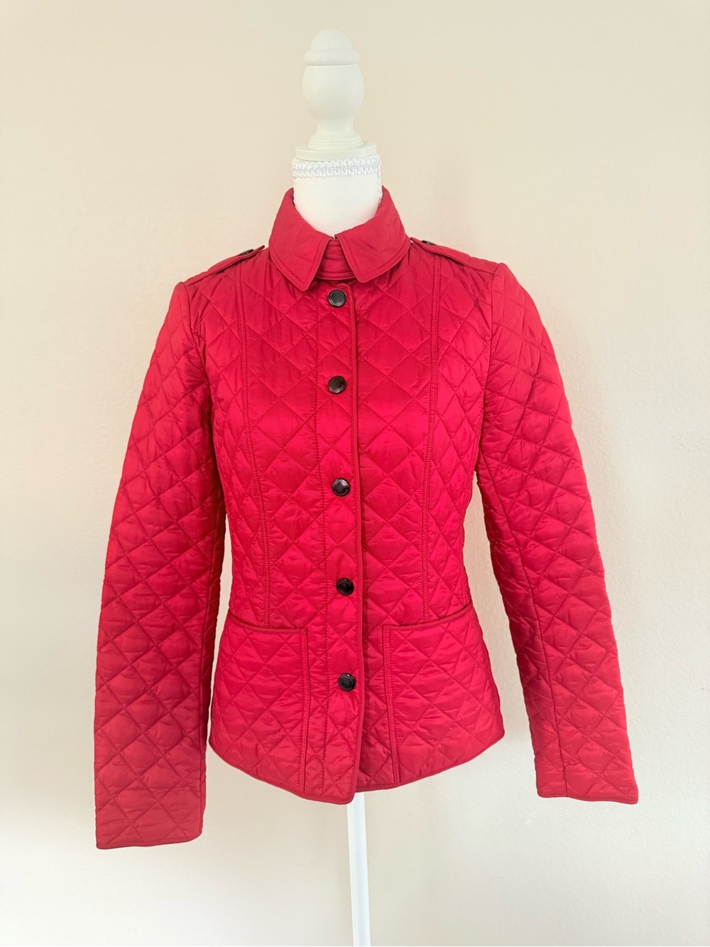 Burberry Red Quilted Women's Jacket